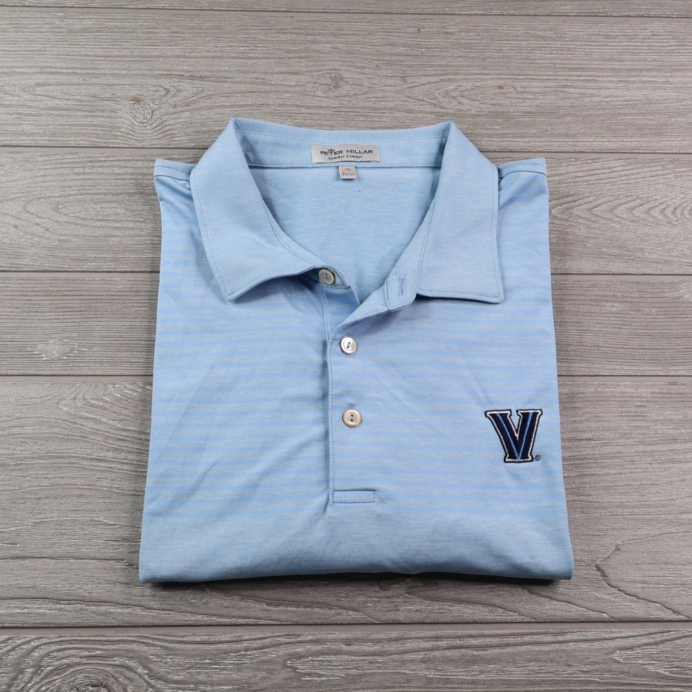 Peter Millar Summer Comfort Villanova Wildcats Polo Men's XL Blue Stripe